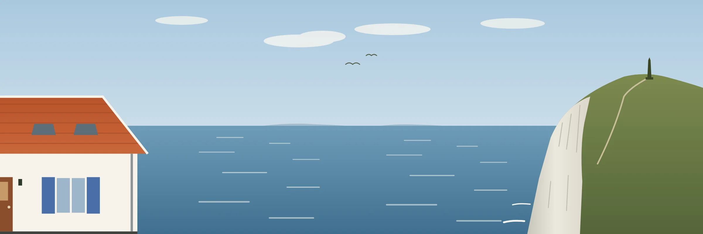 Illustration : la maison L'Écume de Mer, la mer et le cap Blanc-Nez